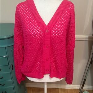 Women's Pink Knit Cardigan
